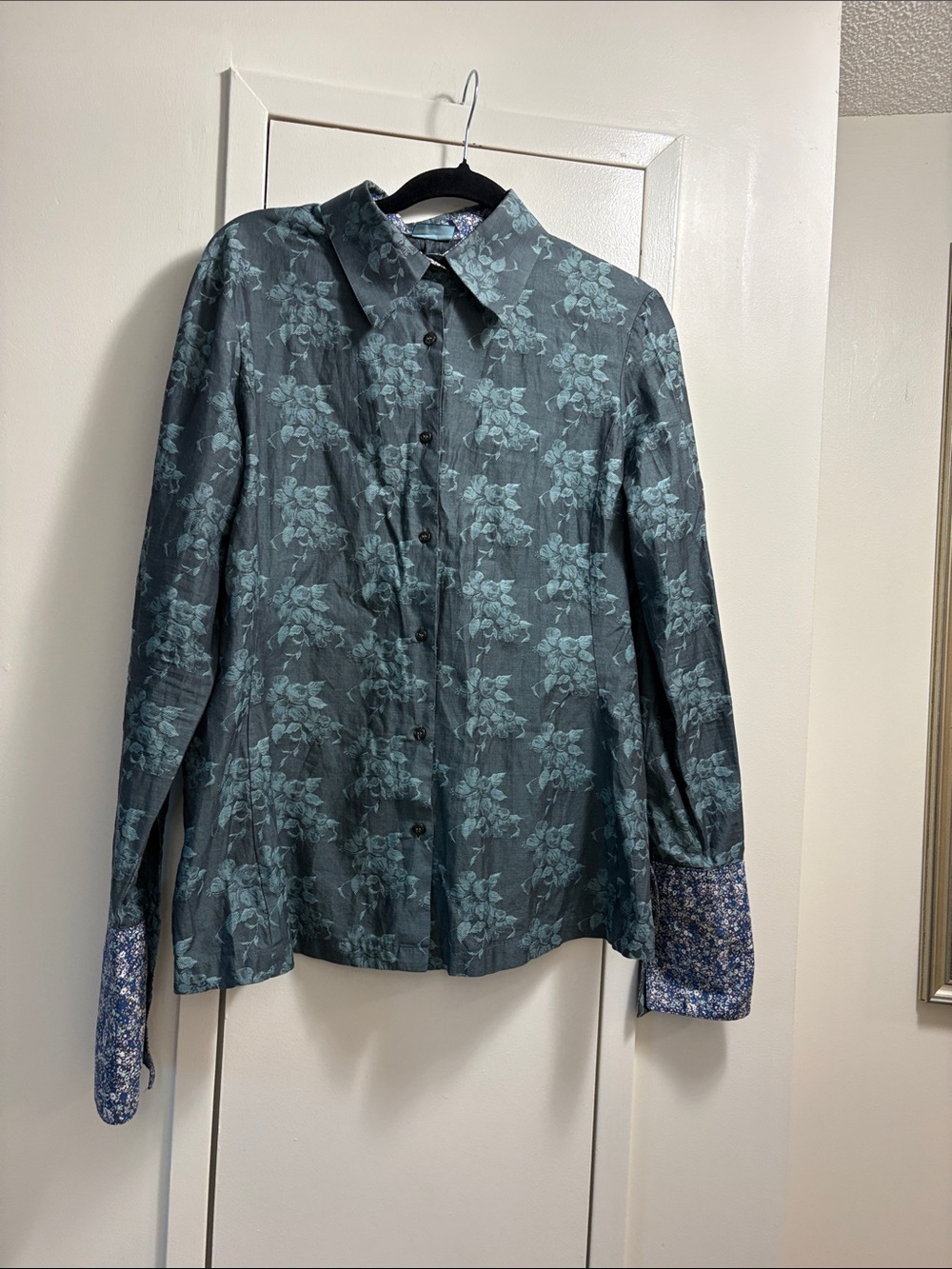 Hawes & Curtis Floral Button-Up Shirt with Contrast Cuffs